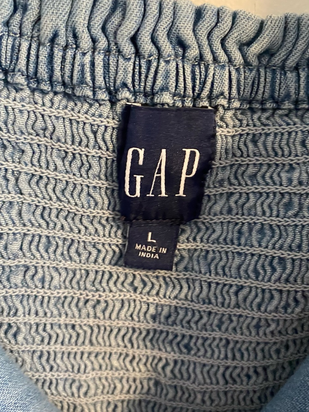 GAP Light Blue Slip Dress with Ruched Straps - Picture 2 of 5